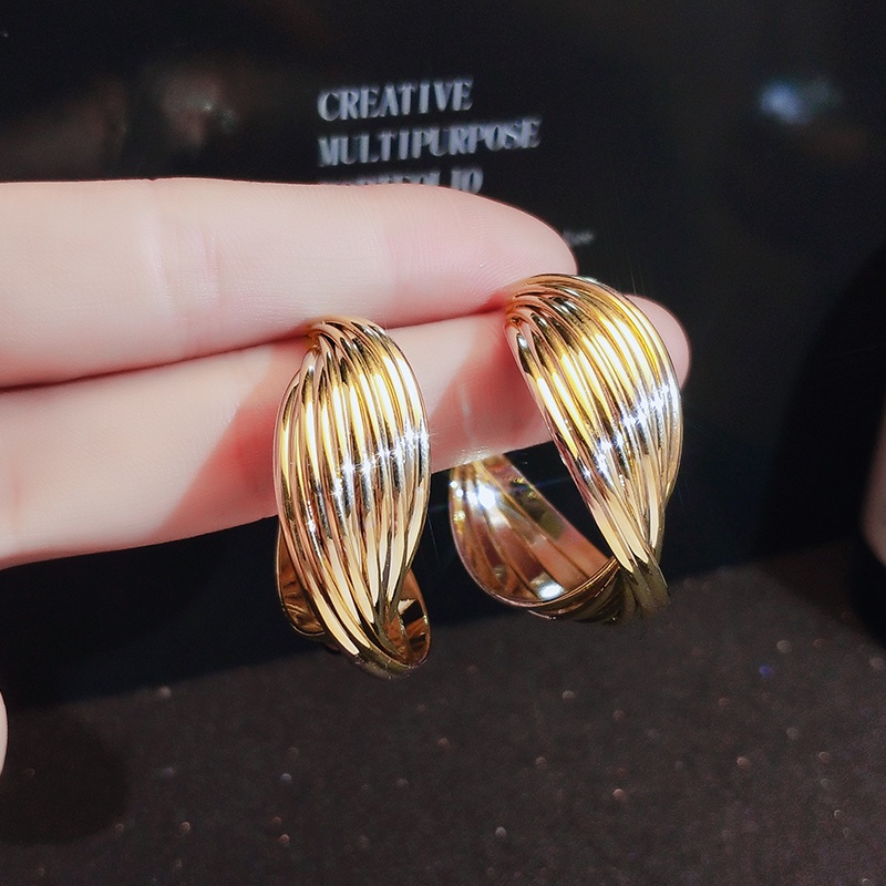[Jiudolan] Bông Tai Mạ Vàng 18k Phong Cách Âu Mỹ Sang Trọng Thời Trang
