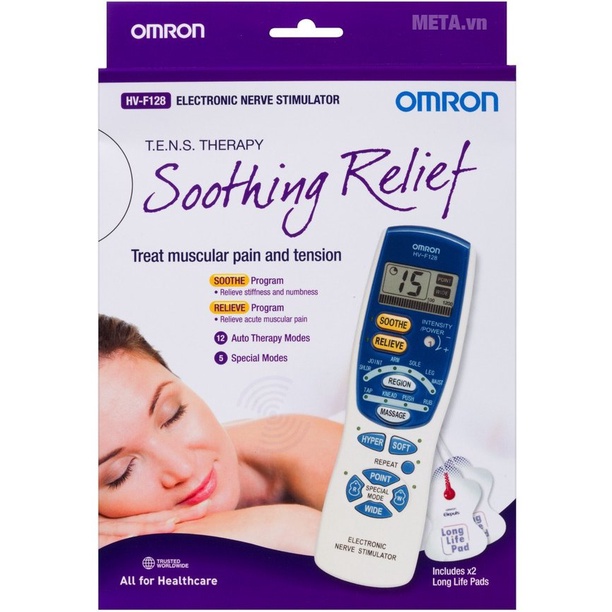 Máy xung điện trị liệu OMRON HV-F128 máy massage chính hãng bảo hành 1 năm