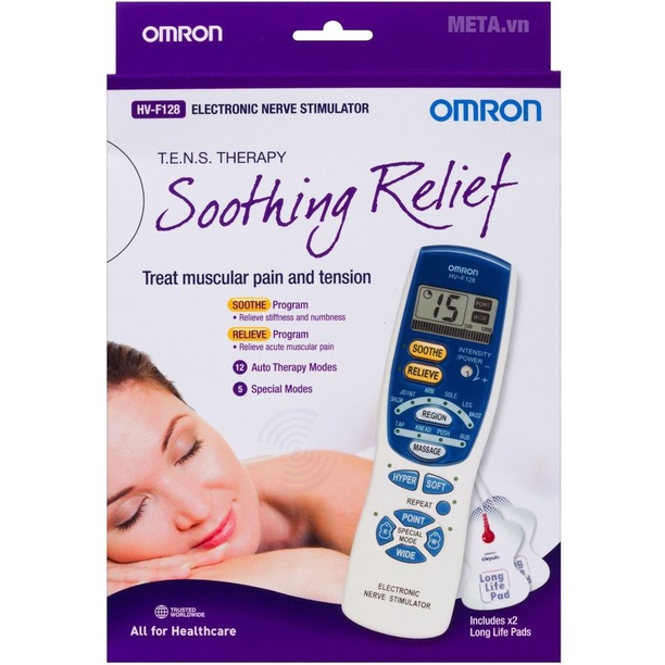 Máy xung điện trị liệu OMRON HV-F128 máy massage chính hãng bảo hành 1 năm