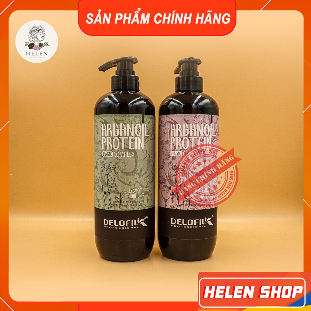 Combo Gội Xả DELOFIL Ngăn Gàu 500-800ml, Mượt Tóc, Giảm Rụng Tóc, Chăm Sóc Tóc Khô Xơ, Hư Tổn  Dầu Gội Argan