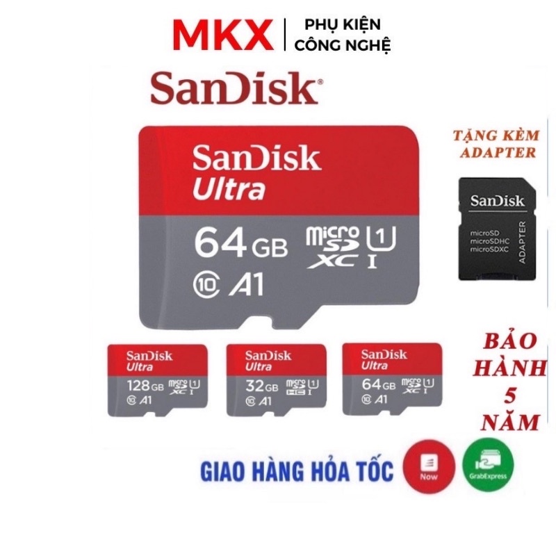 Thẻ nhớ sandisk 64GB /32Gb/16GB/8GB dùng điện thoại, máy ảnh - Thẻ nhớ tốc độ cao Class 10 Ultra  667x 100MB/s -BH 2 năm