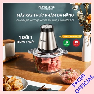 Máy xay thịt cá xay tỏi ớt  xay sinh tố đa năng cối inox 304 với 4 lưỡi đa năng dung tích 2L