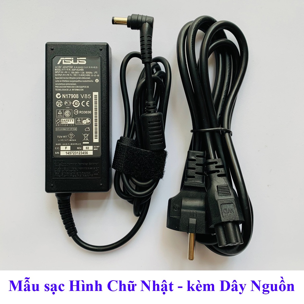 SẠC LAPTOP ASUS 19V 3.42A, 65W VUÔNG ZIN - Chân To cho các mã X550 X551 X451 F451 X552 F454 K501 X450L X555