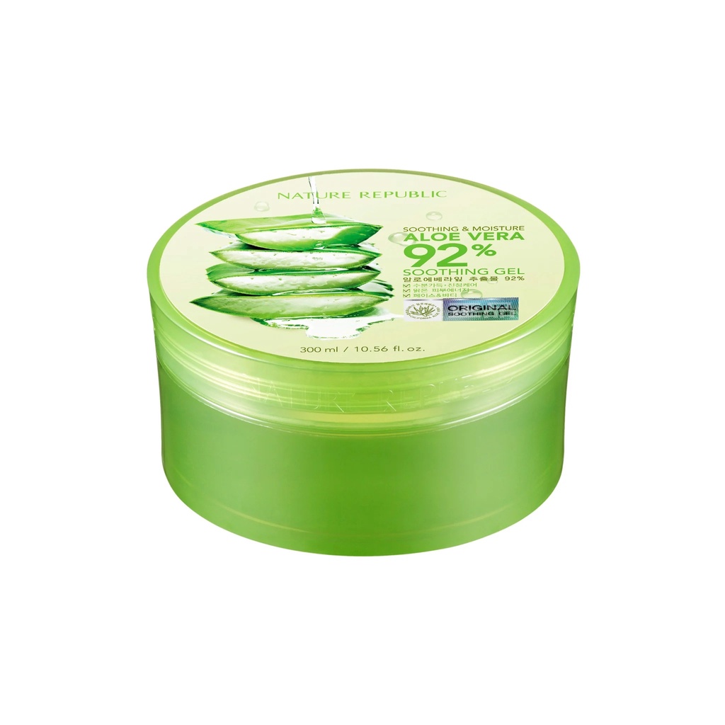 Gel Dưỡng Ẩm Da Nature Republic Soothing Moisture Aloe Vera 92% Soothing 300ml Từ Lô Hội