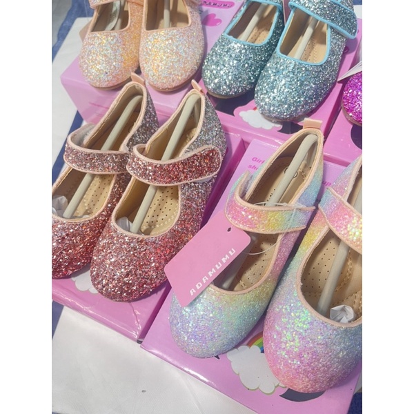 Giày công chúa bé gái Adamumu  Giày bệt phủ nhũ dễ thương 0922