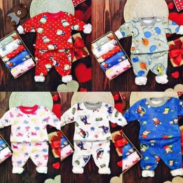 Combo 5 bộ nỉ dài tay cho bé