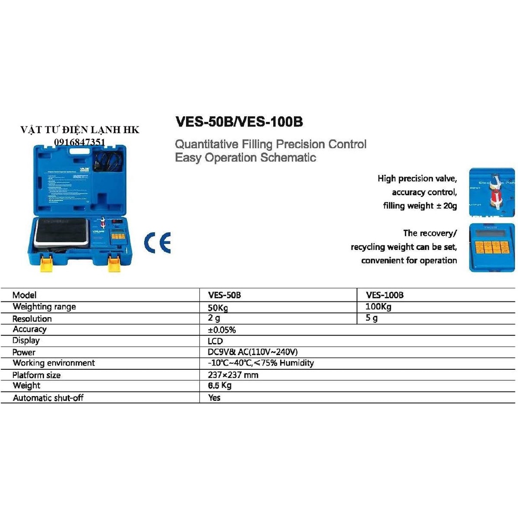 Bàn cân nạp gas điện tử tự động VALUE VES-50B 50Kg - VES-100B 100Kg - Can ga 50B 100B