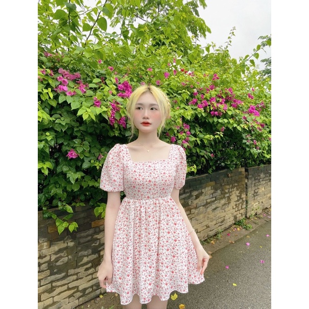 [CLAY] ROSÉ DRESS - Váy babydoll cổ vuông tay bồng | BigBuy360 - bigbuy360.vn