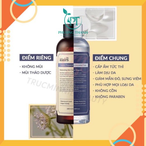 Nước hoa hồng Klairs dưỡng ẩm cho da nhạy cảm Dear Klairs Supple Preparation Toner [ Chính - Hãng ]