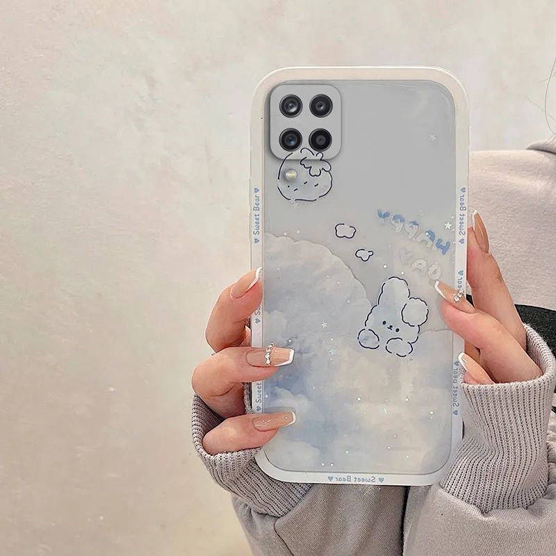 Samsung Galaxy A12 Phone Case 5G Summer Cloud Bunny Internet Hot Ins High-Grade Couple Cute JBS3
