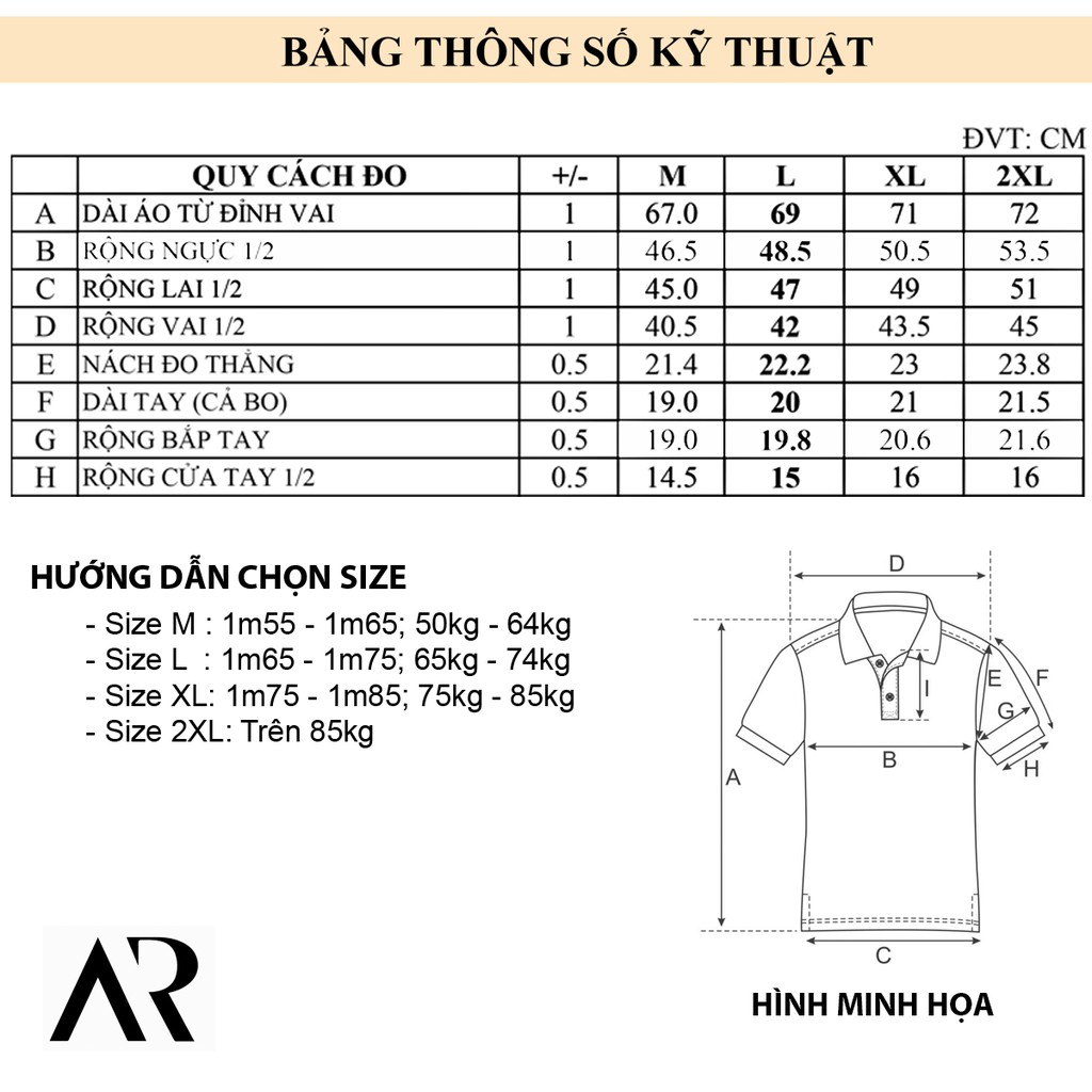 Áo polo nam phối cổ trụ, thun cao cấp from chuẩn, thiết kế phong cách sang trọng,AREMI ARPL29 #6
