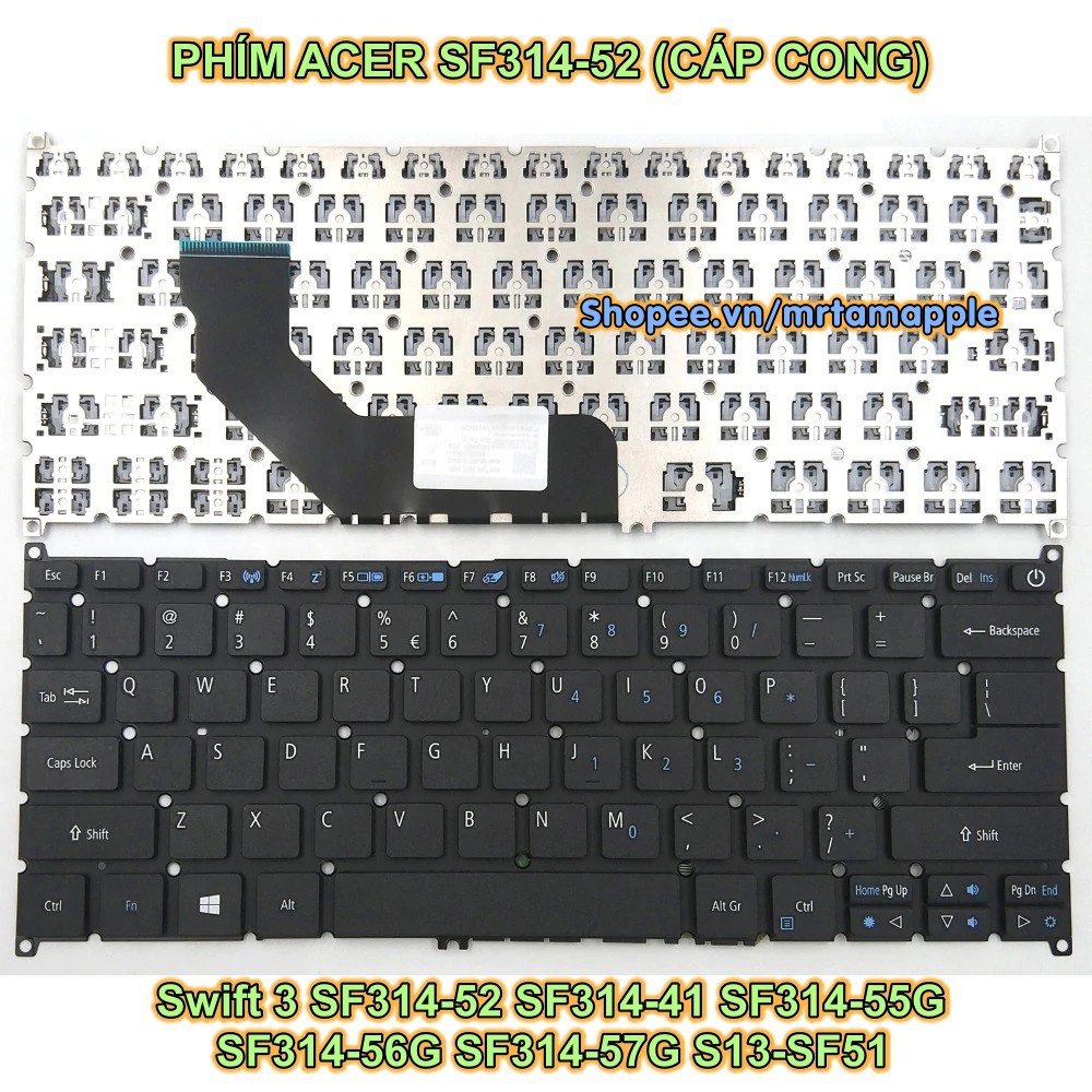 BÀN PHÍM LAPTOP ACER SF314-52  dành cho Swift 3 SF314-52 SF314-41 SF314-55G SF314-56G SF314-57G S13-SF51