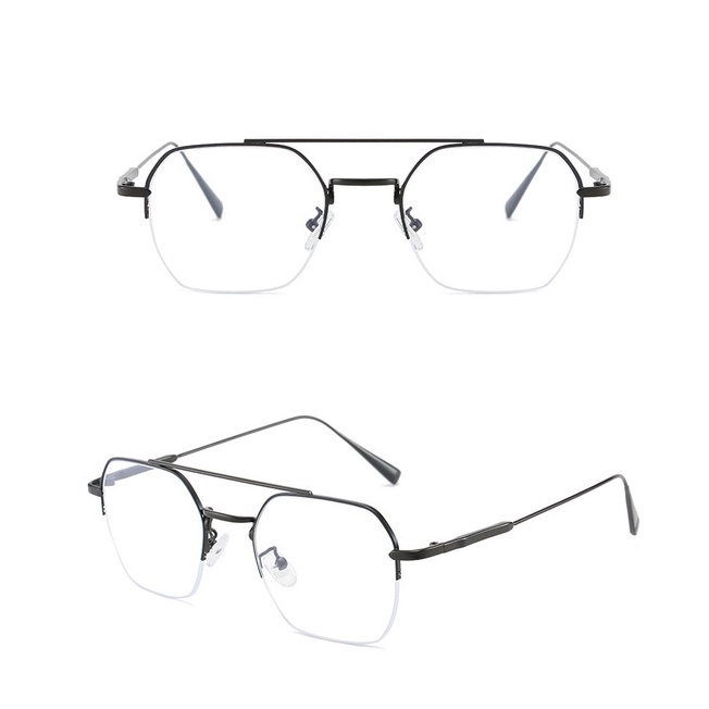Mắt Kính Unisex Bằng Kim Loại Đa Giác -50 100 150 200 250 300 350 400 450 500 550 600