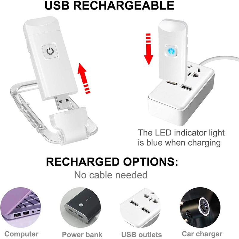 Đèn LED Đọc Sách Bảo Vệ Mắt Dạng Kẹp Tùy Chỉnh Tiện Dụng