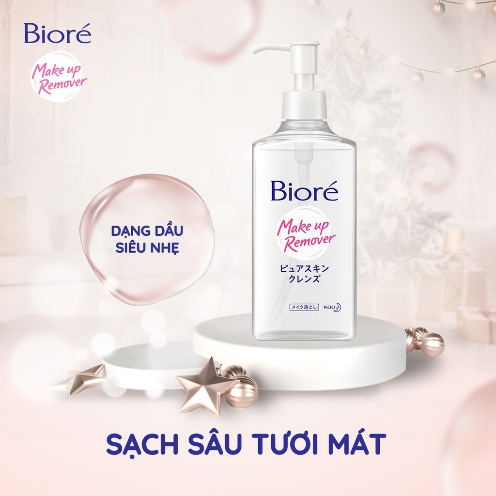 [Mã FMCGKAO52 giảm 8% đơn 250k] Dầu Tẩy Trang Sạch Sâu Tươi Mát Biore Make Up Remover Pure Skin Cleanse 230ml