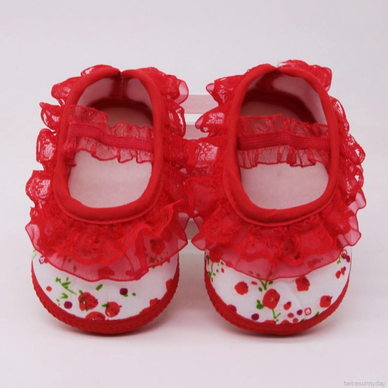 Giày cotton phối ren xinh xắn đáng yêu dành cho bé gái