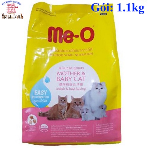 Thức ăn hạt cho Mèo mẹ và Mèo con Me-O Mother & Baby Cat Gói 1.1kg Xuất xứ Thái Lan Cung cấp đầy đủ dinh dưỡng