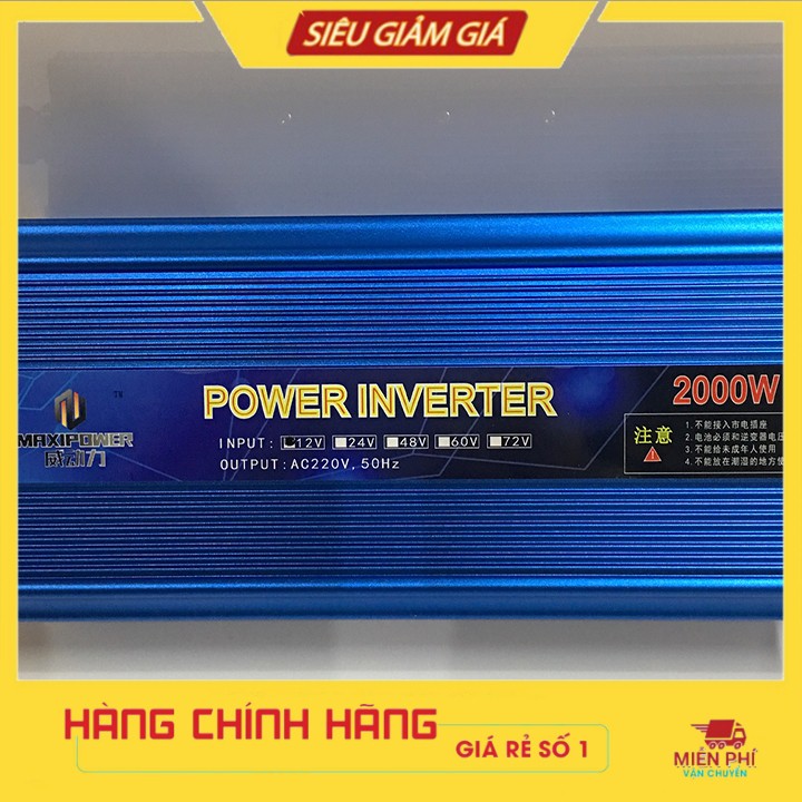 Bộ kích điện 12V lên 220V - 2000W chính hãng