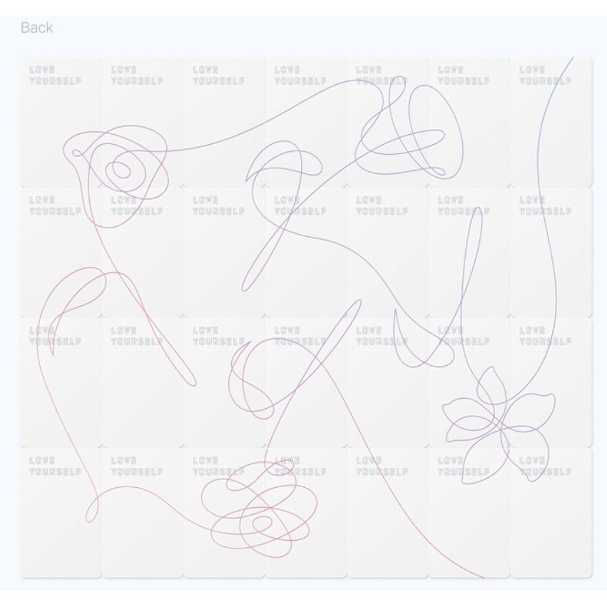 Thẻ Laser In Hình Nhóm Nhạc BTS Love Youself Her Photocard