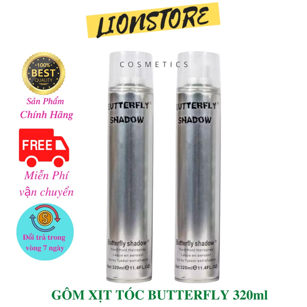 Gôm xịt tóc nam siêu cứng tạo kiểu butterfly 320ml giữ nếp tóc bồng đẹp l2