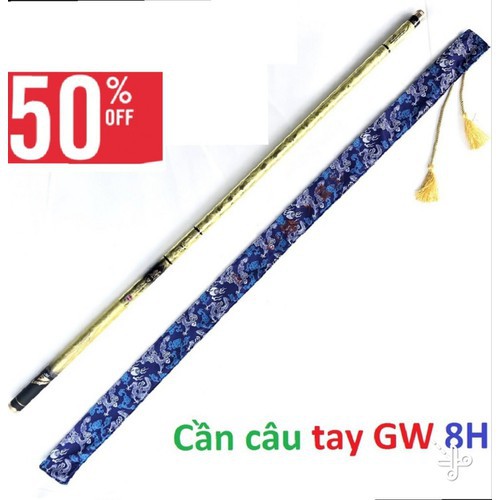 Cần câu tay GW 8H Leopard vàng sang trọng , Hàng chính hãng tải cá cao