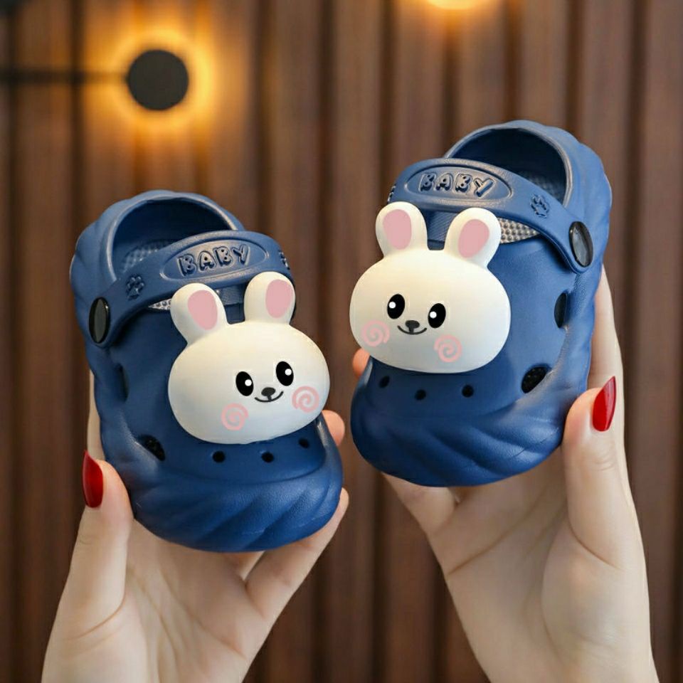 Dép đi trong nhà đế mềm chống trượt họa tiết thỏ dễ thương