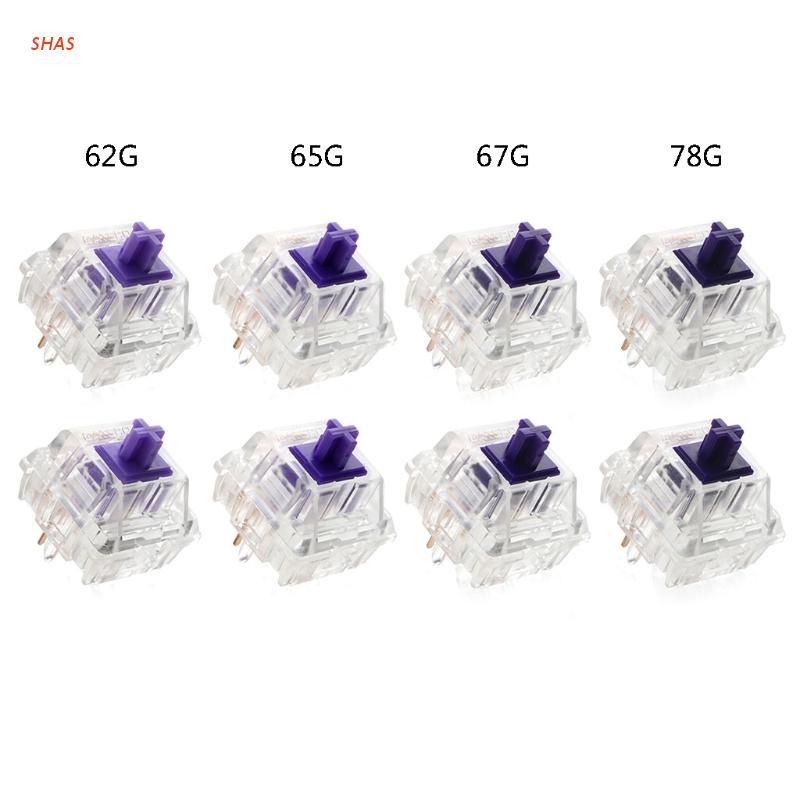 Công Tắc Không Gây Tiếng Ồn Shas Zealios V2 5pins MX Cho Bàn Phím Cơ 62g 65g 67g 78g