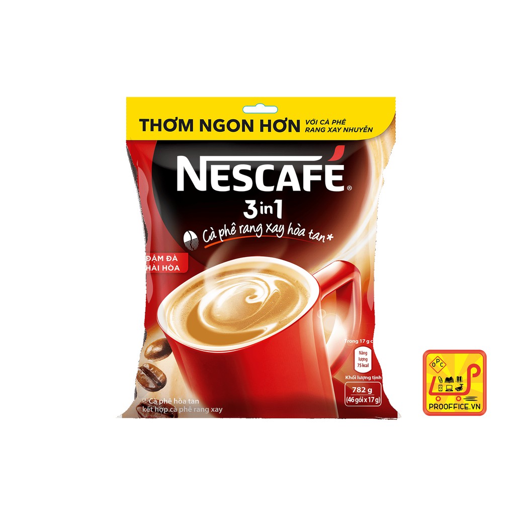 Nescafe 3 in 1- cafe rang xay hòa tan bịch 46 gói x 17g