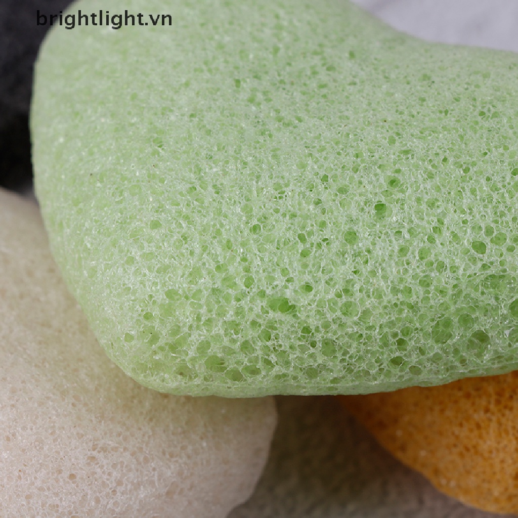 [Hàng mới về] Mút rửa mặt konjac hình trái tim làm sạch da tùy chọn màu sắc