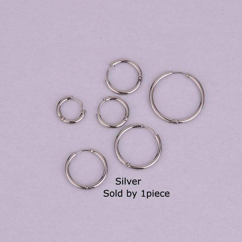 Set khuyên tai phong cách hip hop bằng thép không gỉ 6-18mm