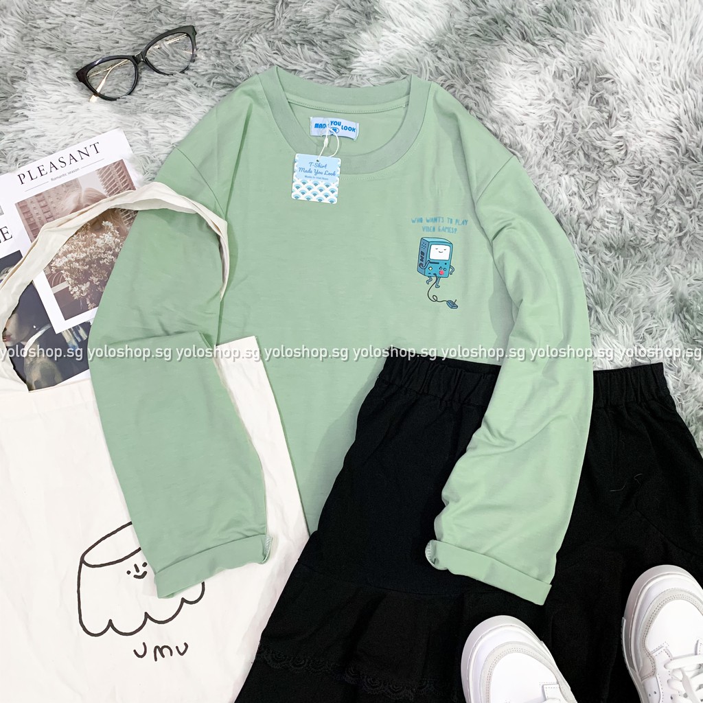 Áo thun dài tay  BMO  phông Unisex nam nữ tee oversize form rộng pull Ulzzang Streetwear thu đông vải mềm