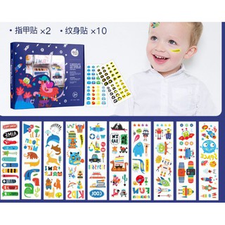 Bộ hình xăm và miếng dán ngón tay