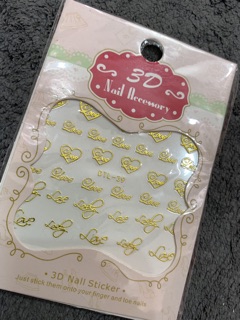 Stick bóc dán 3D trang trí móng tấm nhỏ