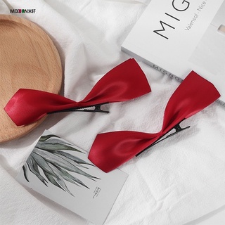 Kẹp tóc cài tóc nơ satin Jisoo phong cách Hàn Quốc