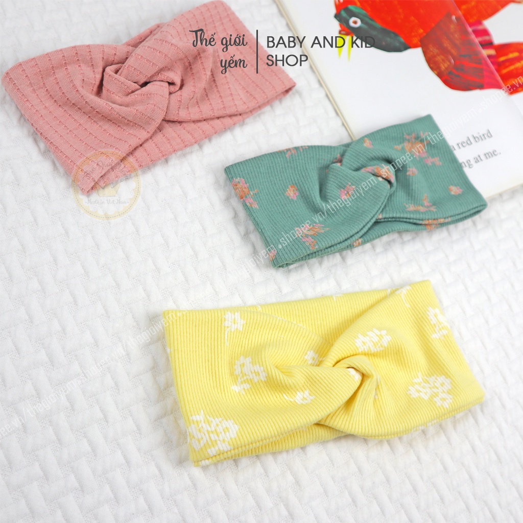 Băng đô cotton hoa nhí co giãn mềm mại tuban xoắn cho bé gái TB001 THẾ GIỚI YẾM