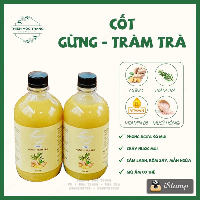 Nước cốt gừng tràm trà tắm cho bé chai 500ml