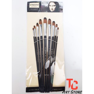 Bộ 9 Cọ Đầu Oval Bomega High Quality ( Thân Đen )