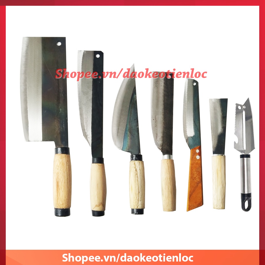 Bộ dao bếp 7 món cao cao dao thép rèn thủ công sắc bén lâu
