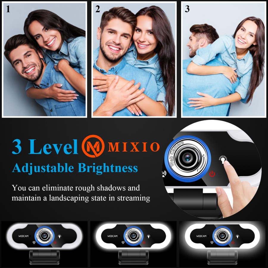 Webcam 3 Mức Độ B10 Mixio 1080p Full Hd Có Đèn Led | BigBuy360 - bigbuy360.vn
