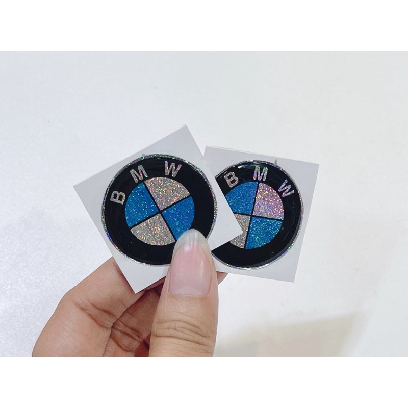 Tem nổi logo BMW ca mây 3.4cm dán trang trí xe máy, oto có sẵn keo mặt sau