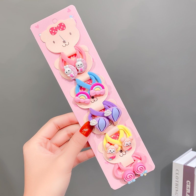 Set 10 dây buộc tóc TENDER AFTERNOONS hình động vật dễ thương cho trẻ em