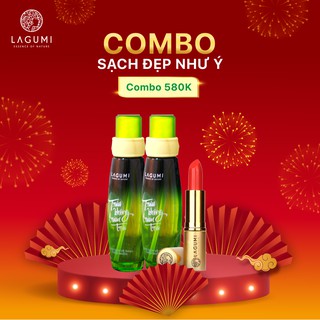 Combo 2 chai dung dịch vệ sinh Trầu Không Tràm Trà Lagumi tặng 1 thỏi son không chì Lagumi