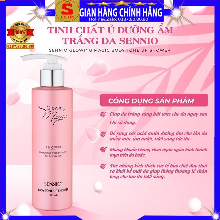 Kem ủ siêu trắng da body toàn thân siêu cấp chính hãng Sennio hàn quốc collagen tại nhà cafe kén tằm nhau thai cừu chanh