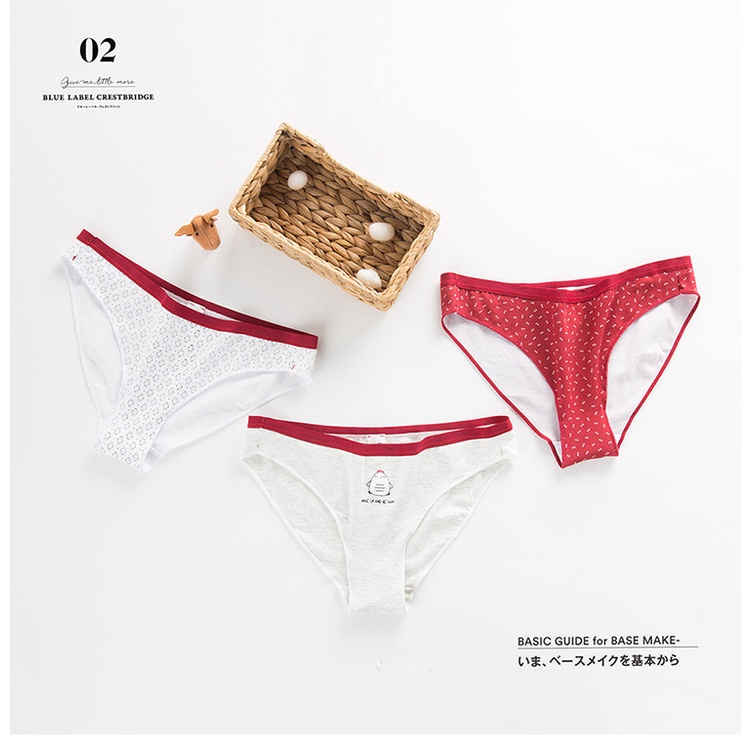 Set 3 quần lót nữ Oysho, đồ lót nữ xuất khẩu mẫu hình con gà
