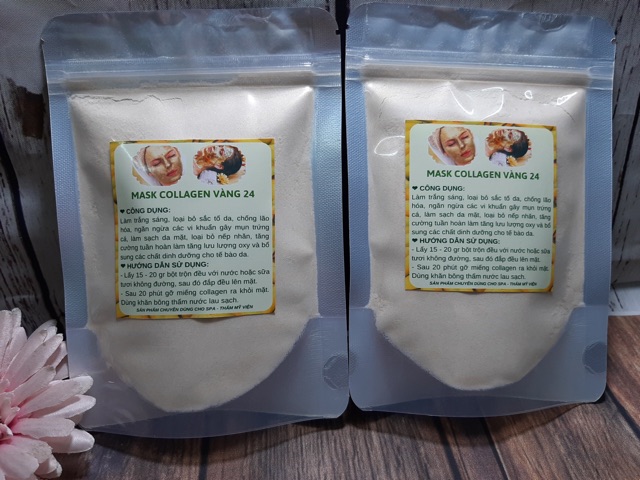 1kg Bột mặt nạ Dẻo Vàng collagen 24k (vàng sâm) handmade