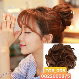 Búi tóc giả cột thun, búi dây tóc thả lơi B008 B011