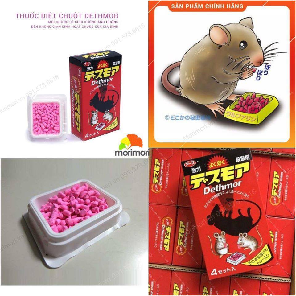 [Mã SKAMLTSM9 giảm 10% đơn 99K] Viên diệt chuột Dethmor chính hãng của Nhật Bản hộp 4 vỉ