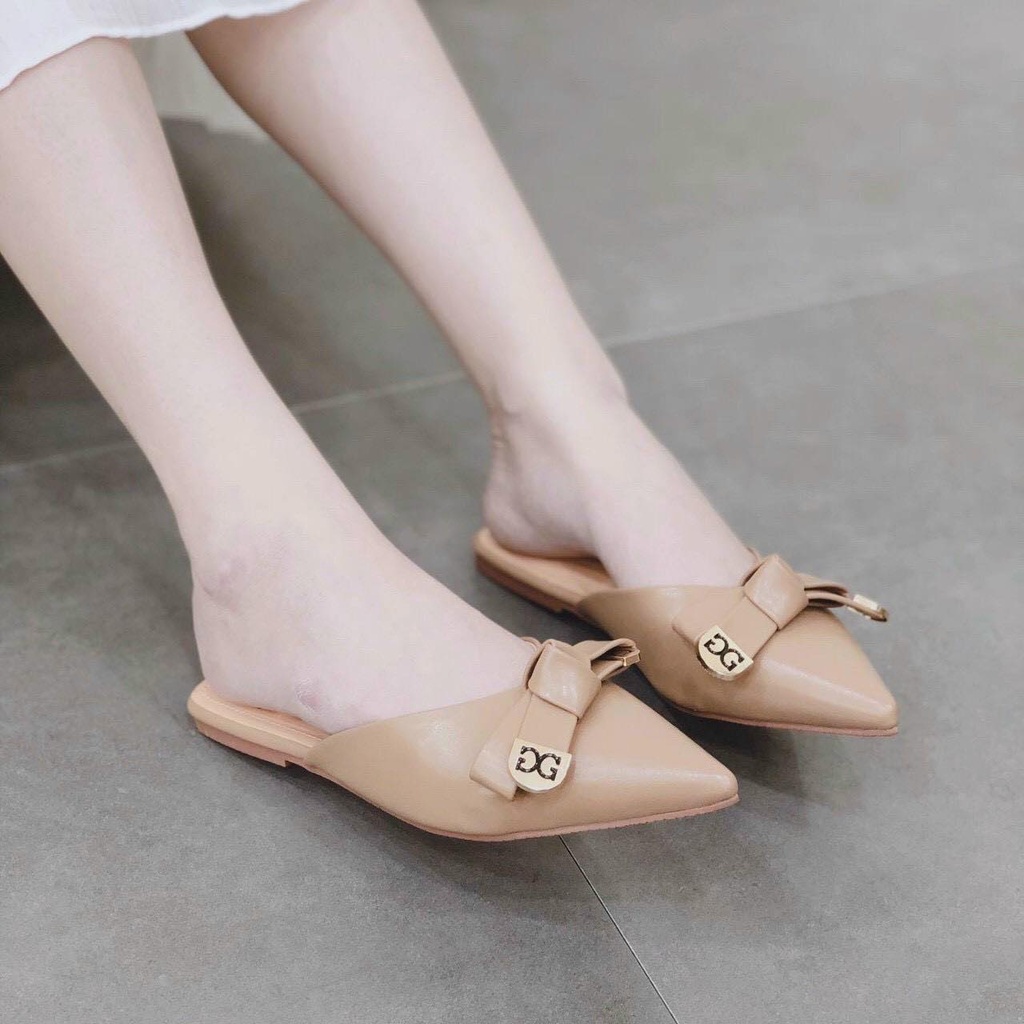 Giày Sục Nữ MINHTUYETSHOES Đế Bệt Mũi Nhọn - Giày Búp Bê Nữ Thắt Nơ Khóa DG Đẹp Mẫu Mới Mã SDG ĐI TIỆC,ĐI CHƠI,ĐI LÀM