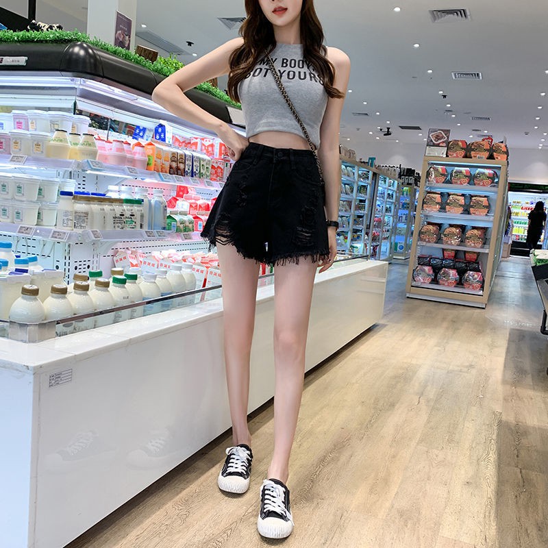 Quần Short Denim Lưng Cao Phong Cách Hàn Quốc 2020 Cho Nữ | BigBuy360 - bigbuy360.vn