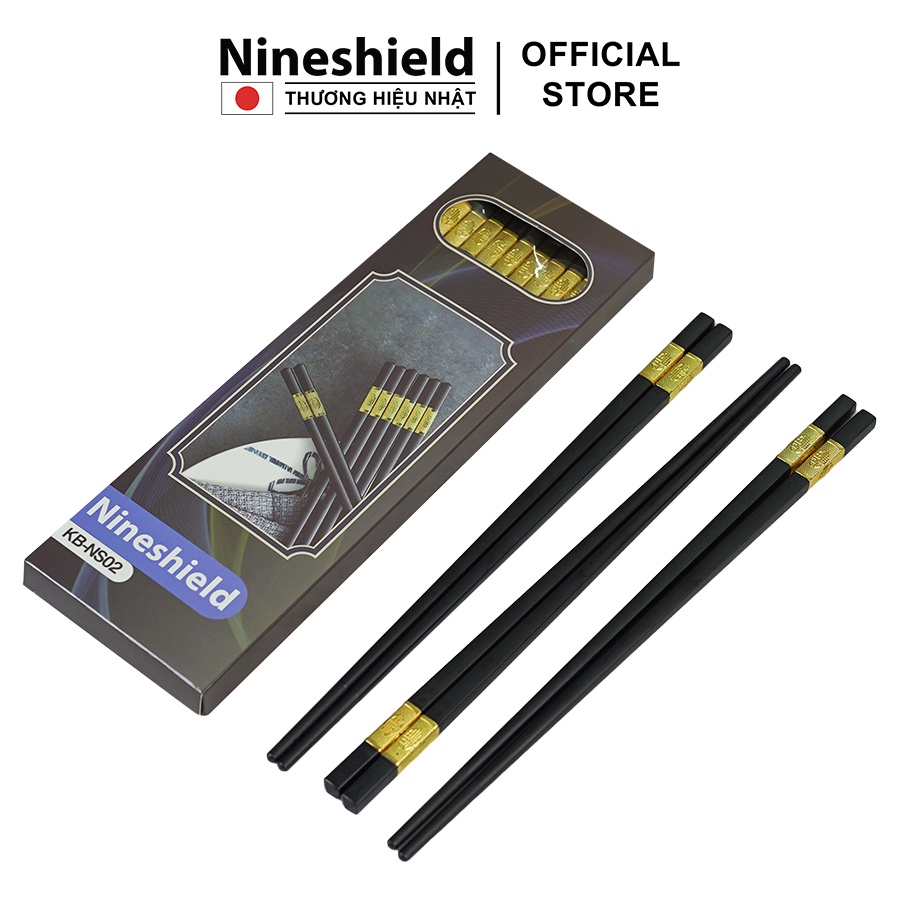 Hộp 10 đôi đũa mạ vàng Nineshield NS02 [Mã BMLTB200 giảm đến 100K đơn 499K]